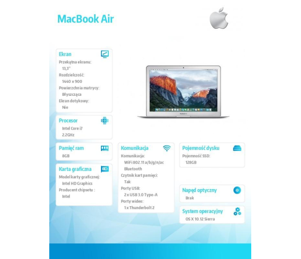Apple MacBook Air i7/8GB/128GB/HD 6000/Mac OS - 370449 - zdjęcie 8